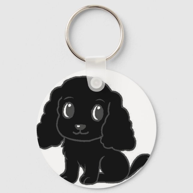 Engelsk spanielsvart kockspaniel nyckelring (Framsida)