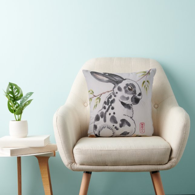 Engelsk spot Bunny Rabbit Pillow, Oriental Design Kudde (Stol)