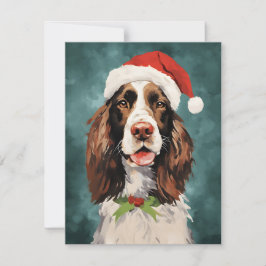 Engelsk Springer-färgmålning från spanska julpense Julkort