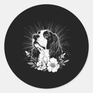Engelsk Springer spanel Hund älskare Retro Stil Ta Runt Klistermärke