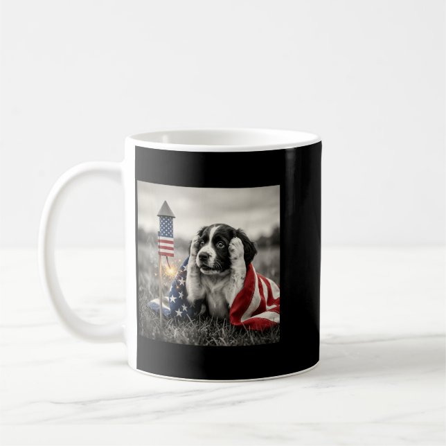 Engelsk Springer Spaniel Amerikansk Flagga 250 År Kaffemugg (Vänster)