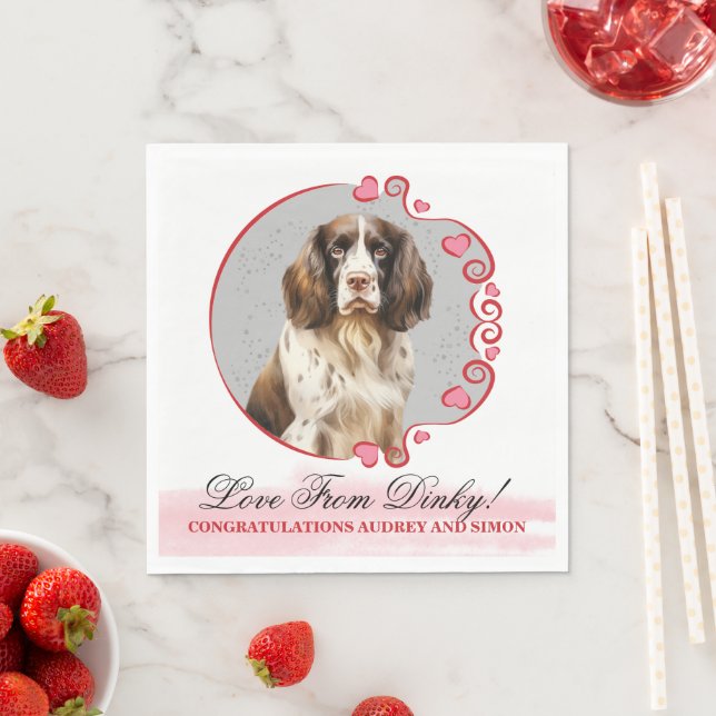 Engelsk Springer Spaniel Bröllopsservett Med Foto Pappersservett (Insitu)