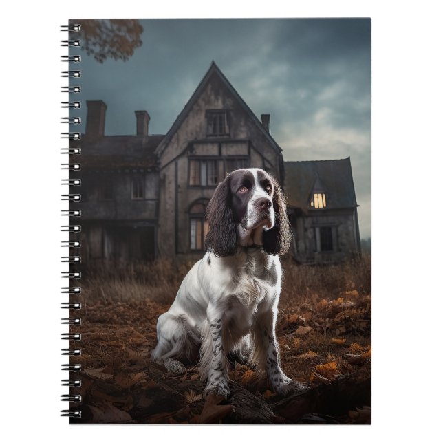 Engelsk Springer Spaniel Halloween Skräck Anteckningsbok (Framsidan)