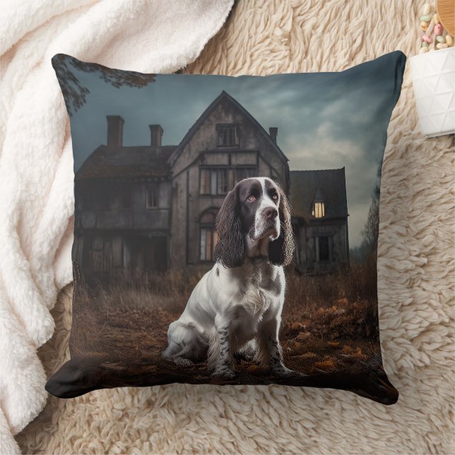 Engelsk Springer Spaniel Halloween Skräck Kudde (Filt)