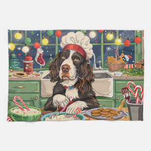 Engelsk Springer Spaniel Holiday Baking: Festiv  Kökshandduk
