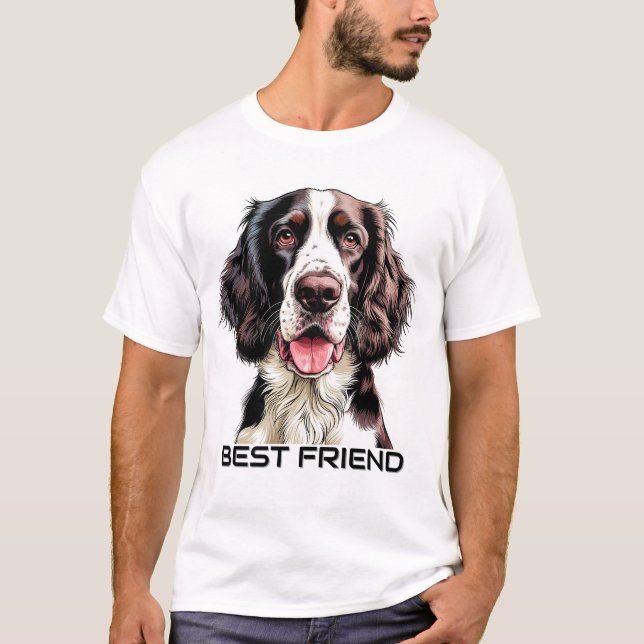 Engelsk Springer Spaniel Hund T Shirt (Framsida)