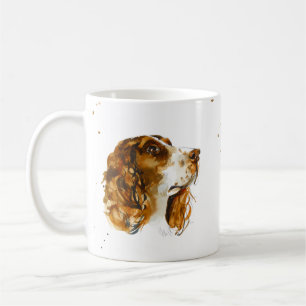 Engelsk Springer Spaniel Hund Valp Akvarell Kaffemugg