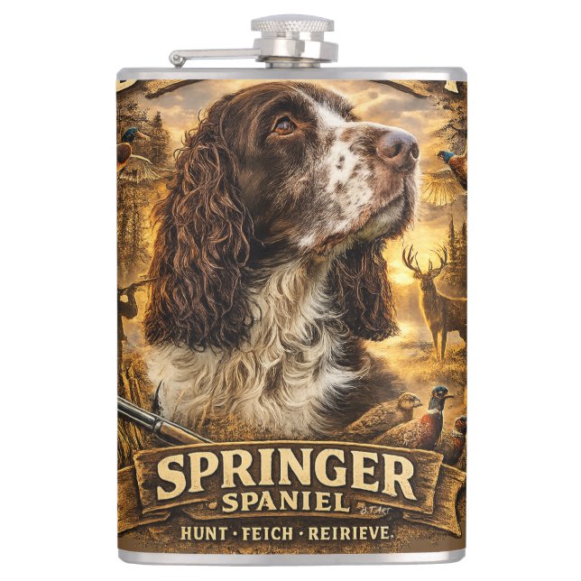 Engelsk Springer Spaniel Jakt Hund Fickplunta (Framsidan)