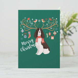 Engelsk Springer Spaniel Jul Tomtedjur Hund Julkort