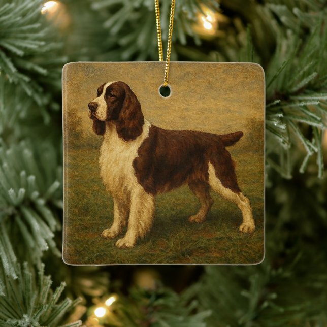 Engelsk Springer Spaniel Julgransprydnad Keramik (Träd)
