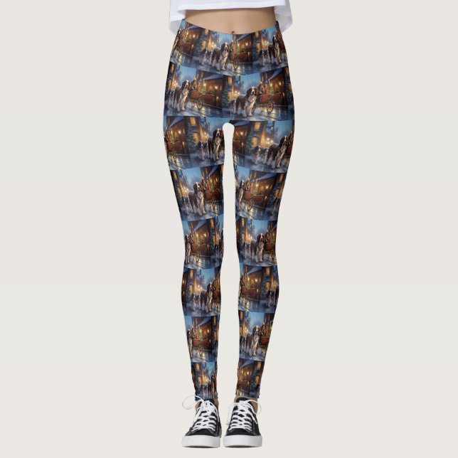 Engelsk Springer Spaniel Julhögtid Leggings (Framsida)