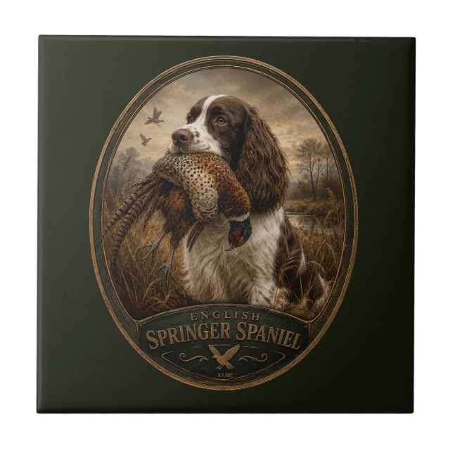 Engelsk Springer Spaniel  Kakelplatta (Framsidan)
