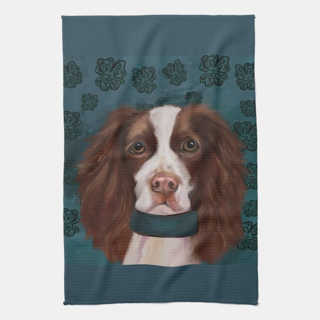 Engelsk Springer Spaniel       Kökshandduk (Vertikal)