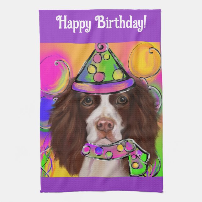 Engelsk Springer Spaniel          Kökshandduk (Vertikal)