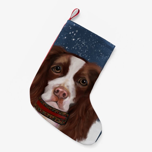 ENGELSK SPRINGER SPANIEL LITEN JULSTRUMPA (Framsidan (Hängande))