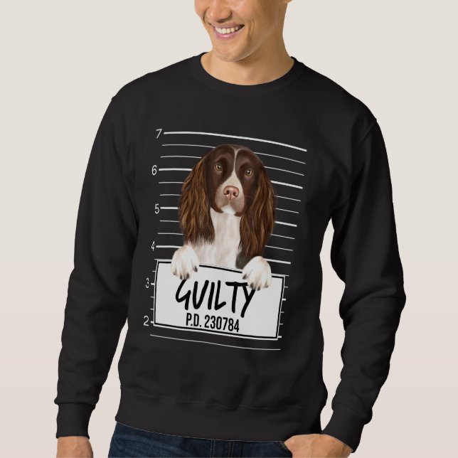 Engelsk Springer Spaniel Mugshot Skyldig Hund Lång Ärmad Tröja (Framsida)