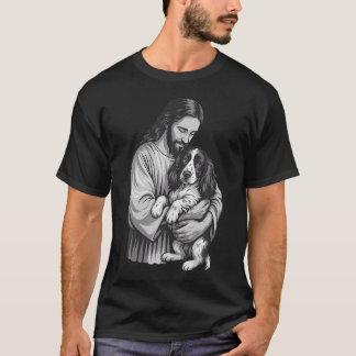 Engelsk Springer Spaniel och Jesus Kristi Tro T Shirt