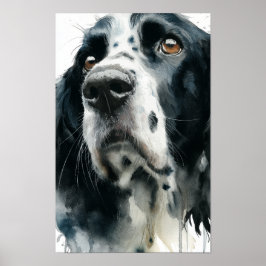 engelsk springer spaniel porträtt med ticking poster