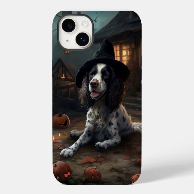 Engelsk Springer Spaniel Pumpa Halloween Skräck  (Baksida)