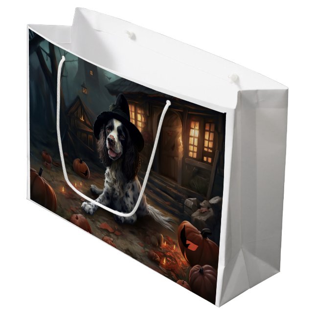 Engelsk Springer Spaniel Pumpa Halloween Skräck  (Framsidan Vinklad)