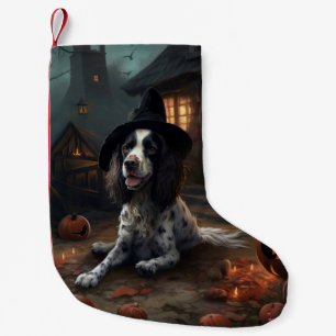 Engelsk Springer Spaniel Pumpa Halloween Skräck Liten Julstrumpa