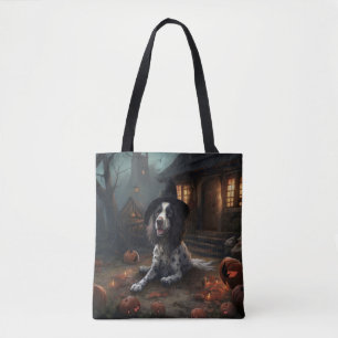 Engelsk Springer Spaniel Pumpa Halloween Skräck Tygkasse