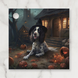 Engelsk Springer Spaniel Pumpa Halloween Skräckinj Gåvor Etiketter