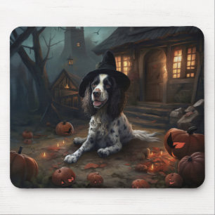 Engelsk Springer Spaniel Pumpa Halloween Skräckinj Musmatta