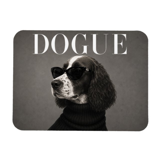 Engelsk Springer Spaniel Redaktionell Hundporträtt Magnet (Horisontell)