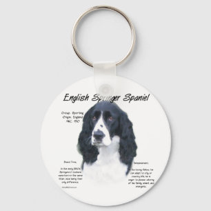 Engelsk Springer-spanjor (blk) Historikdesign Nyckelring
