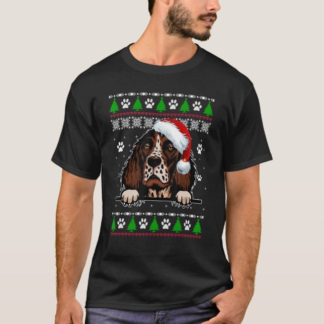 Engelsk Springer-spanjor jul Ugly Sweater Do T Shirt (Framsida)