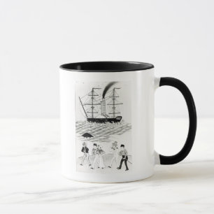 Engelsk Steamship på cantonen, 1840 Mugg