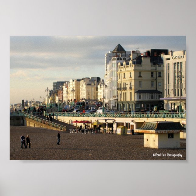 Engelsk strand eftermiddag poster (Framsidan)