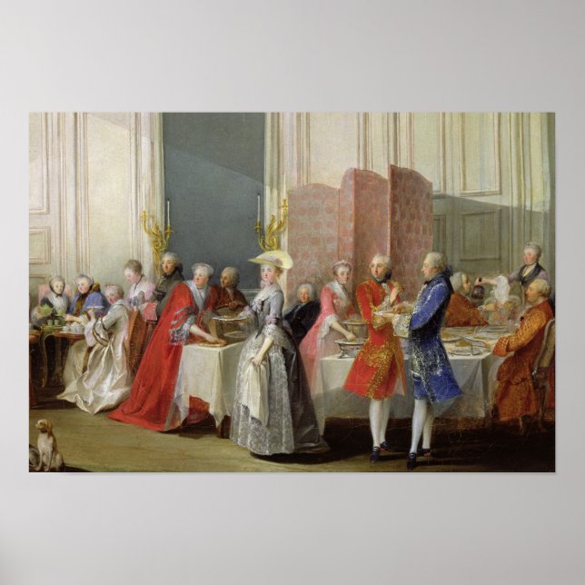 Engelsk tea i Salon des Quatre Glaces Poster (Framsidan)