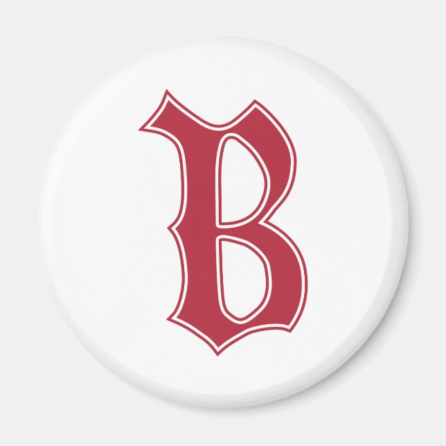 Engelsk text Gothic Monogram brev B Magnet (Framsidan)