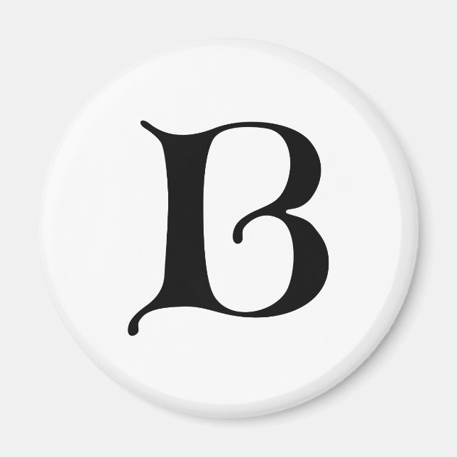 Engelsk text Gothic Monogram brev B Magnet (Framsidan)