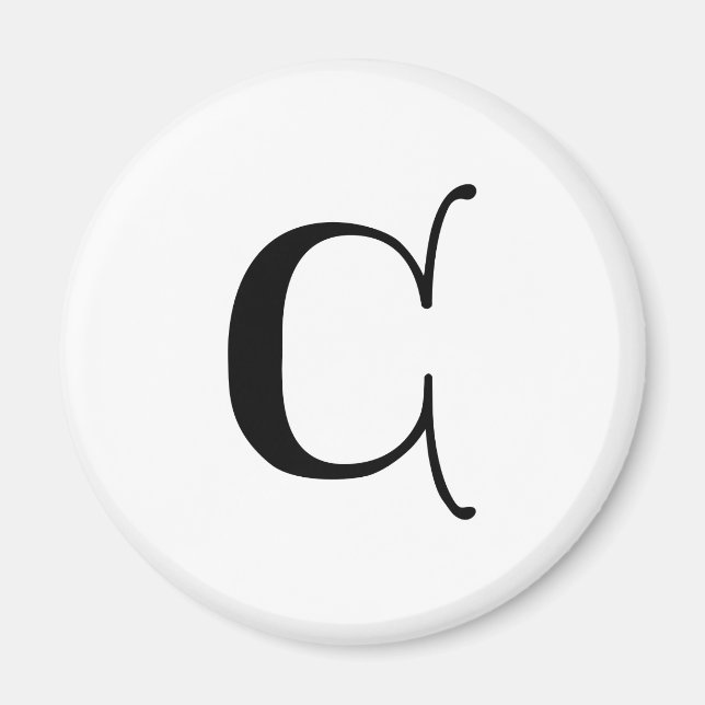 Engelsk text Gothic Monogram brev C Magnet (Framsidan)