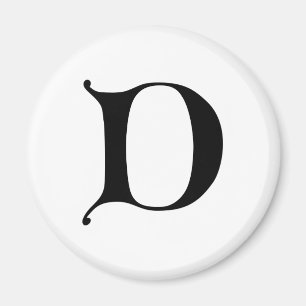 Engelsk text Gothic Monogram brev D Magnet
