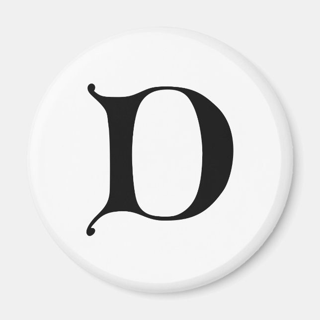 Engelsk text Gothic Monogram brev D Magnet (Framsidan)