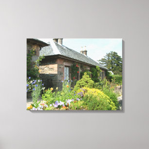 Engelsk text II med Blomsterträdgård Fotografi Canvastryck
