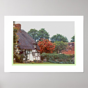 Engelsk Thatched takstuga Poster