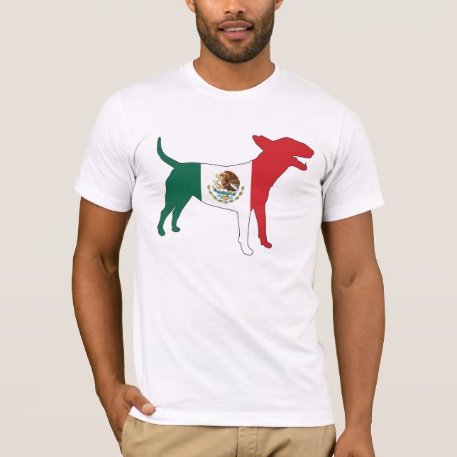 Engelsk tjurTerrier/mexicansk flaggautslagsplats Tee Shirt (Framsida)