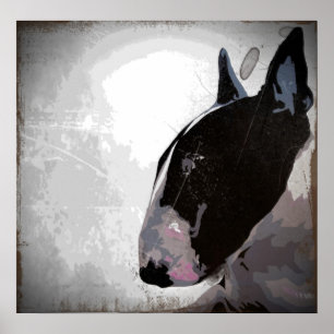 Engelsk tjurTerrier, stads- samtida hundkonst Poster