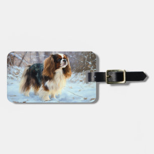Engelsk Toy Spaniel Låt Det Snöa Jul Bagagebricka