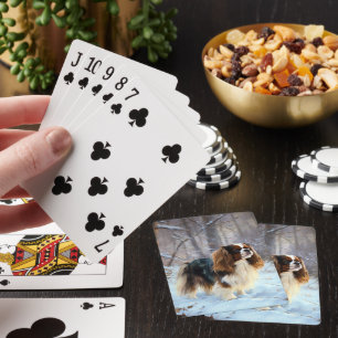 Engelsk Toy Spaniel Låt Det Snöa Jul Casinokort