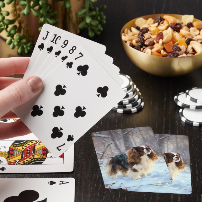 Engelsk Toy Spaniel Låt Det Snöa Jul Casinokort (På plats)