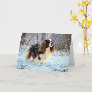 Engelsk Toy Spaniel Låt Det Snöa Jul  Kort
