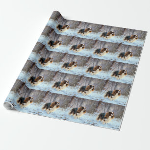 Engelsk Toy Spaniel Låt Det Snöa Jul Presentpapper