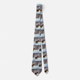 Engelsk Toy Spaniel Låt Det Snöa Jul  Slips