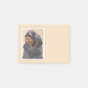 Engelsk Toy Spaniel Målning Original Djur Konst Post-it Block